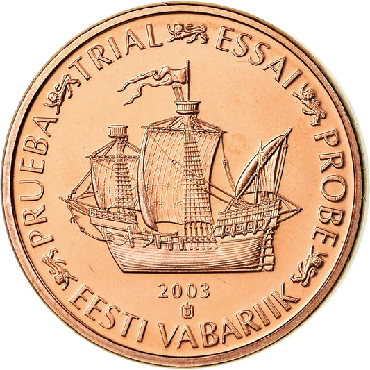 Estonia, 

2 céntimos de euro, 

2003