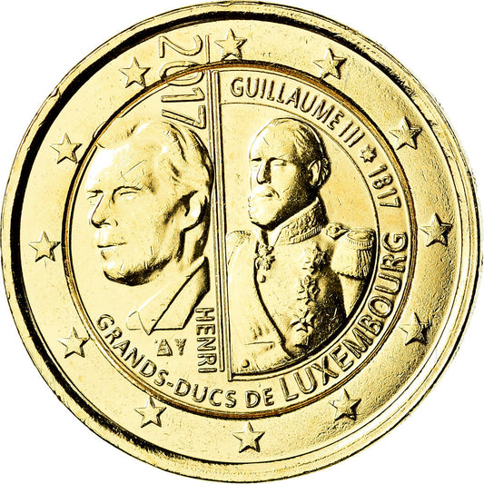 Luxemburgo, 
  
  2 euros, 
  
  200 años Guillaume II