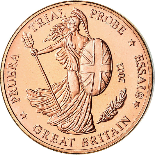 Gran Bretaña, 

2 céntimos de euro, 

2002