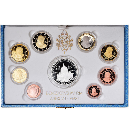 Vaticano,

1 céntimo a 2 euros + 20 euros,

Benito XVI