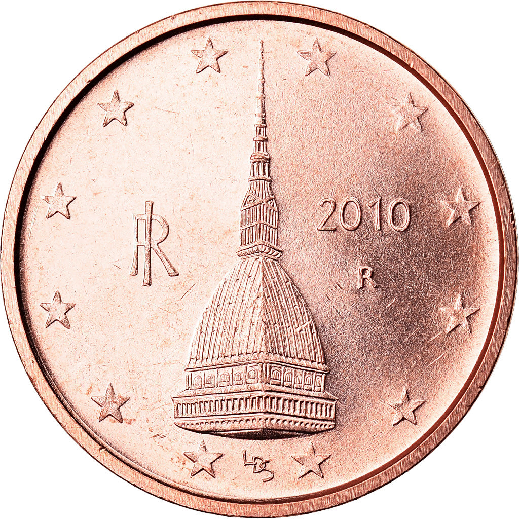 Italia, 

2 céntimos de euro, 

2010