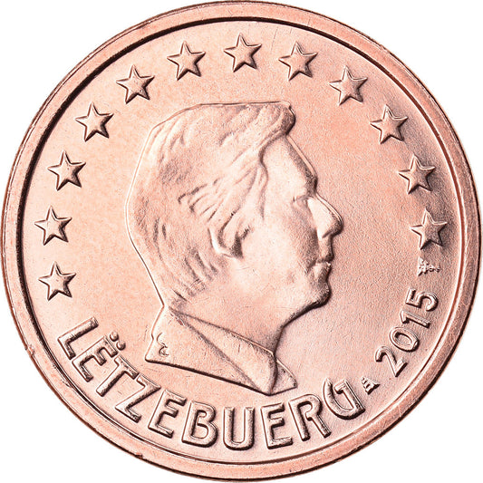 Luxemburgo, 
  
  2 céntimos de euro, 
  
  2015