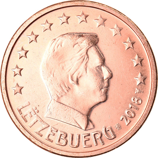 Luxemburgo, 
  
  2 céntimos de euro, 
  
  2018
