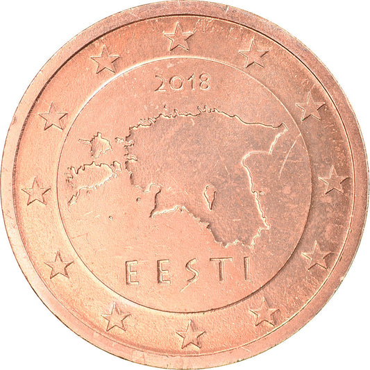 Estonia, 

2 céntimos de euro, 

2018