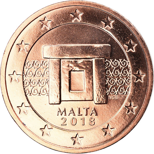 Malta, 
  
  2 céntimos de euro, 
  
  2018