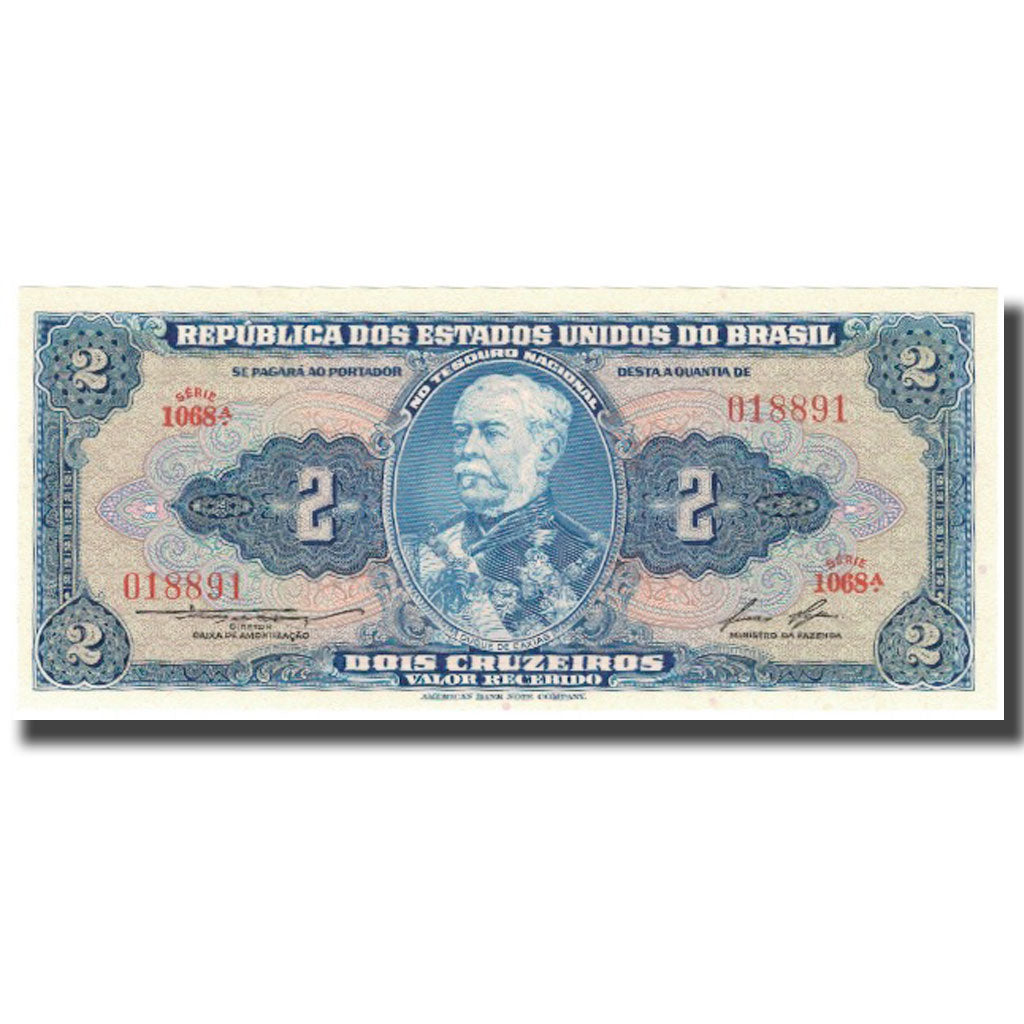 billete de banco, 
  
  Brasil, 
  
  2 cruzeiros