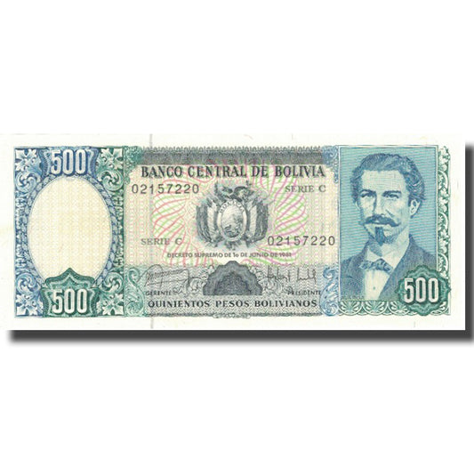 billete de banco, 
  
  bolivia, 
  
  500 pesos bolivianos