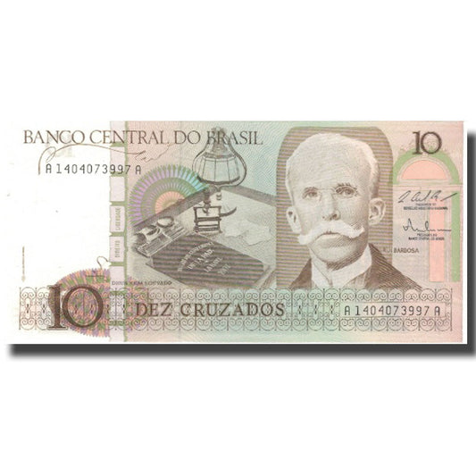 billete de banco, 
  
  Brasil, 
  
  10 cruzados