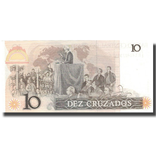billete de banco, 
  
  Brasil, 
  
  10 cruzados