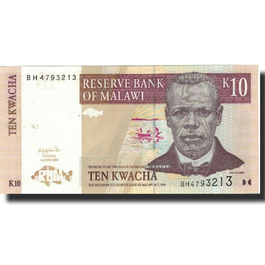 billete de banco, 
  
  malaui, 
  
  10 kuachas