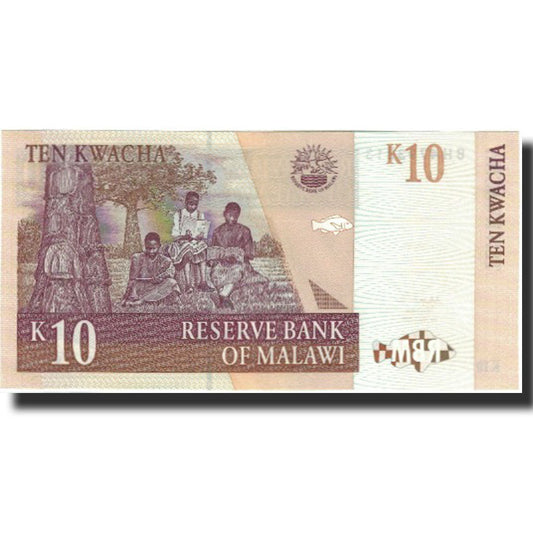 billete de banco, 
  
  malaui, 
  
  10 kuachas