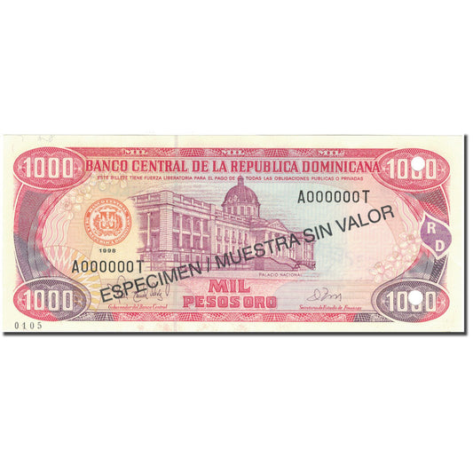 Billete, República Dominicana, 

1000 Pesos Oro