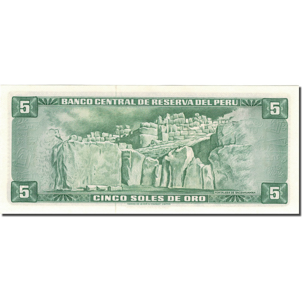 billete de banco, 
  
  Perú, 
  
  5 Soles De Oro