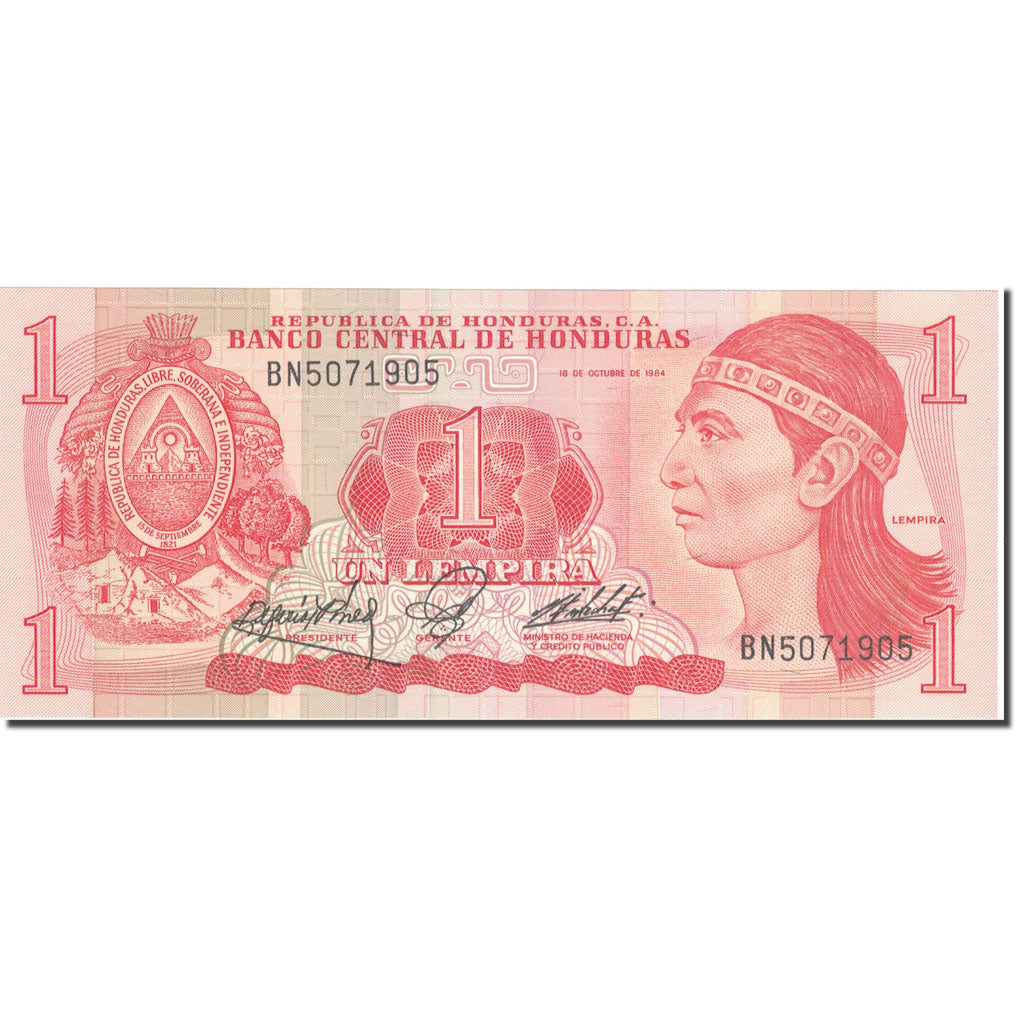 billete de banco, 
  
  Honduras, 
  
  1 lempira