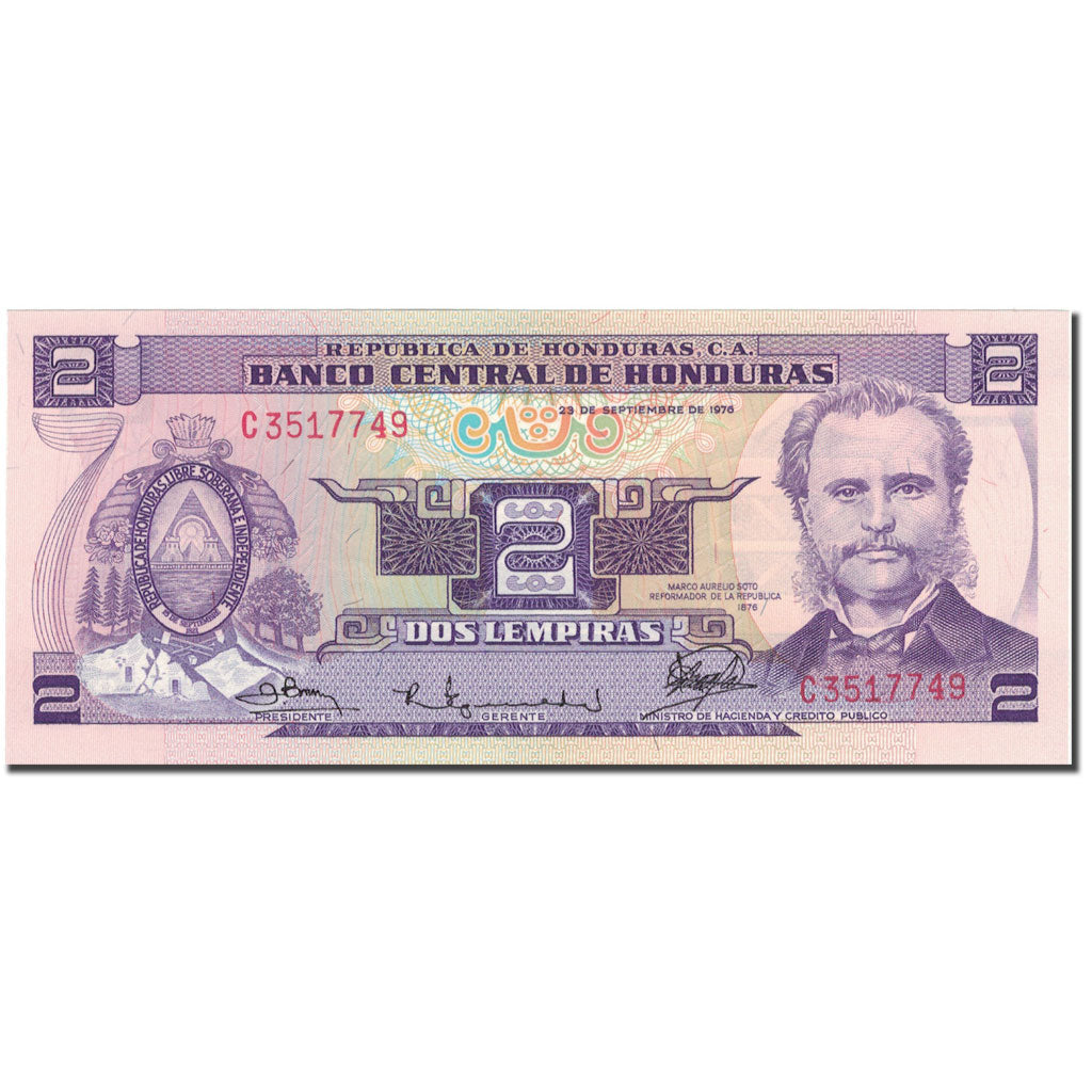 billete de banco, 
  
  Honduras, 
  
  2 Lempiras
