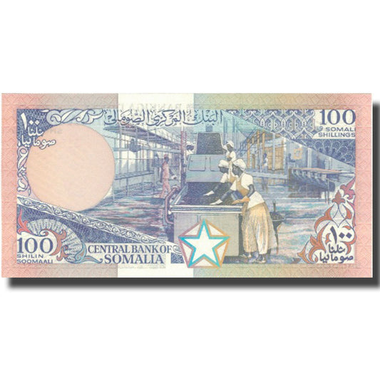 billete de banco, 
  
  Somalia, 
  
  100 chelines = 100 chelines