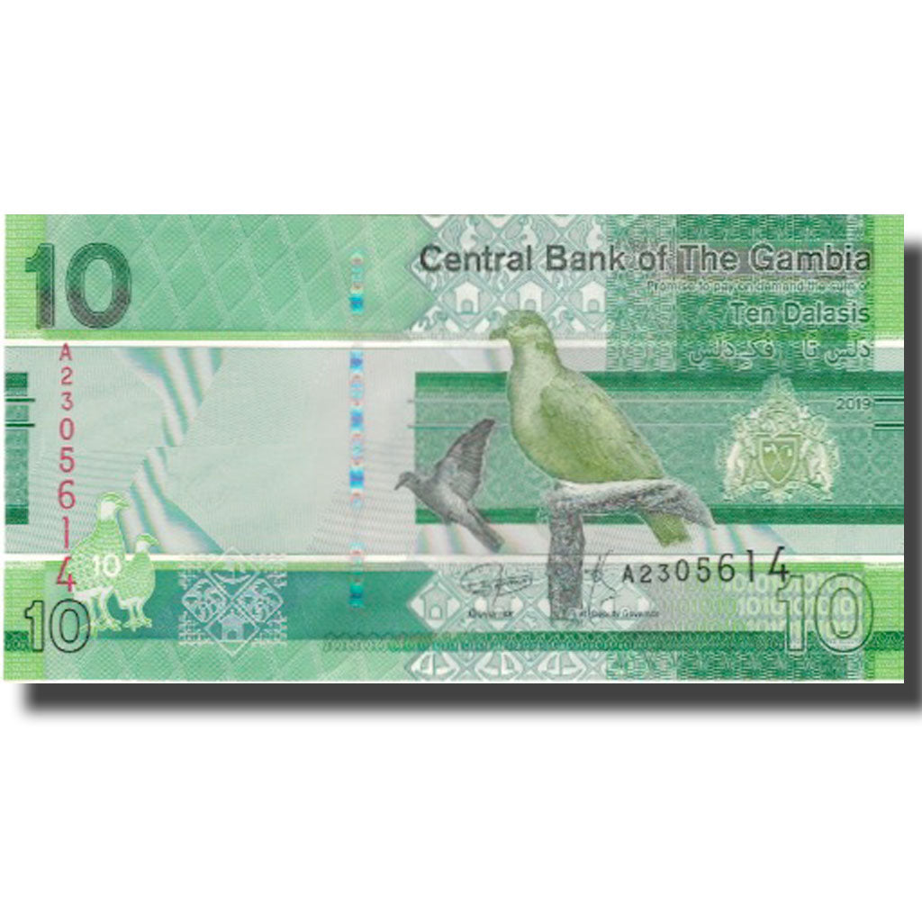 billete de banco, 
  
  Gambia, 
  
  10 Dalasis