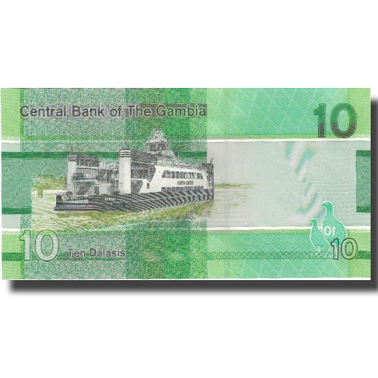 billete de banco, 
  
  Gambia, 
  
  10 Dalasis