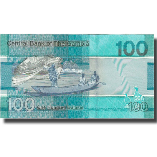 billete de banco, 
  
  Gambia, 
  
  100 Dalasis