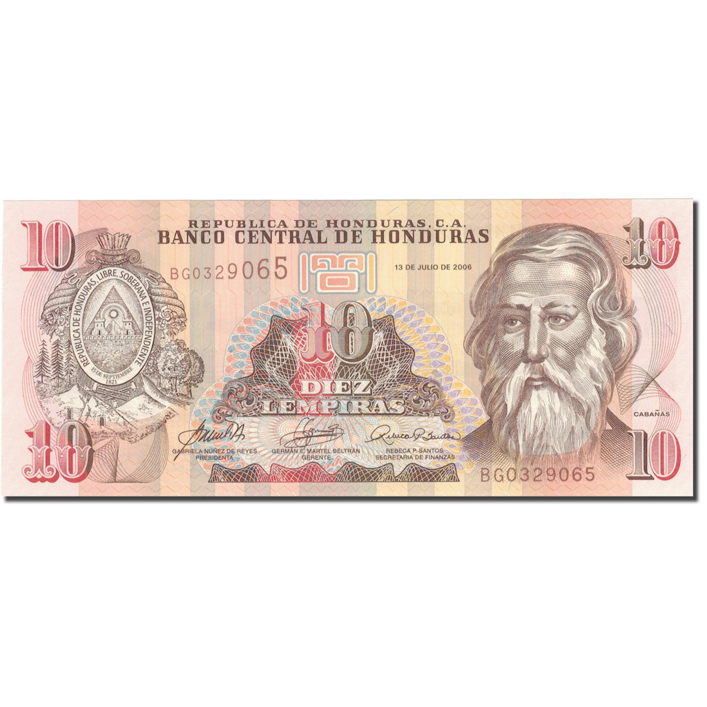 billete de banco, 
  
  Honduras, 
  
  10 lempiras