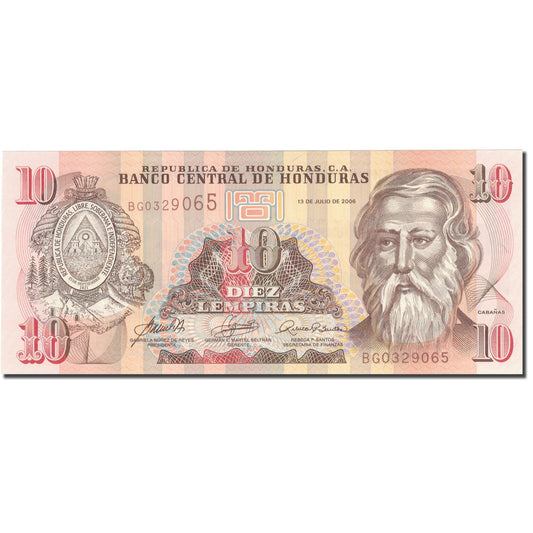 billete de banco, 
  
  Honduras, 
  
  10 lempiras
