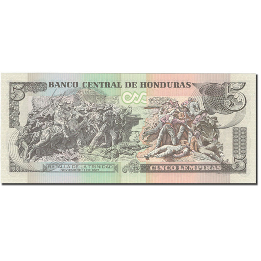 billete de banco, 
  
  Honduras, 
  
  5 Lempiras