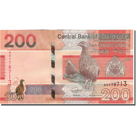 billete de banco, 
  
  Gambia, 
  
  200 Dalasis
