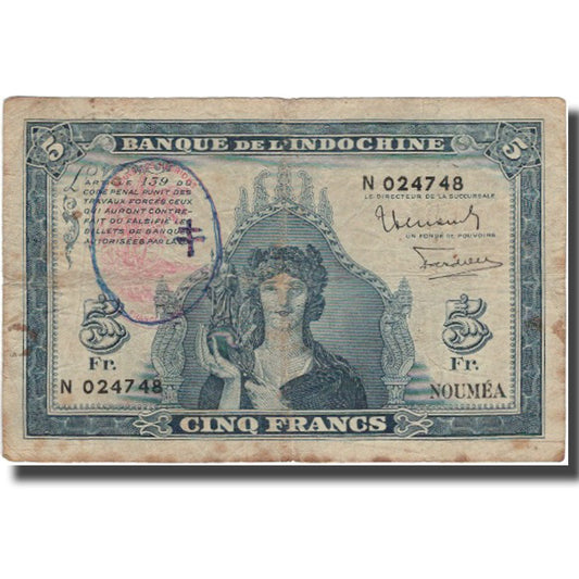 Billete de Nuevas Hébridas

5 francos