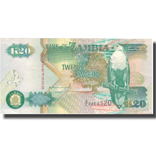 billete de banco, 
  
  Zambia, 
  
  20 kwachas