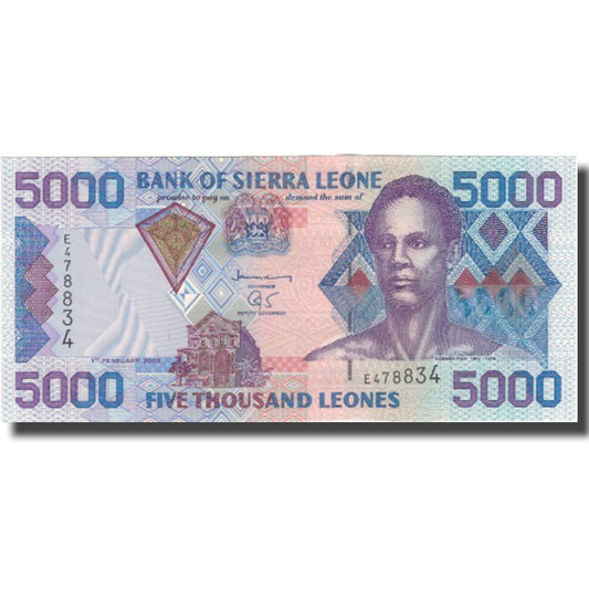 billete de banco, 
  
  Sierra Leona, 
  
  5000 Leones