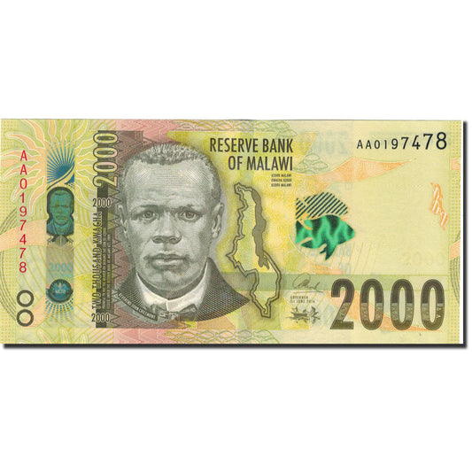 billete de banco, 
  
  malaui, 
  
  2000 Kwachas