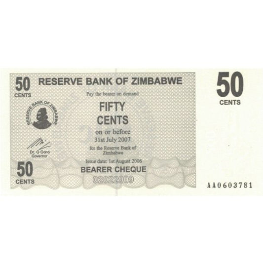 Billete de Zimbabue

50 céntimos