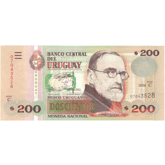 billete de banco, 
  
  Uruguay, 
  
  200 pesos uruguayos