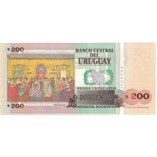 billete de banco, 
  
  Uruguay, 
  
  200 pesos uruguayos