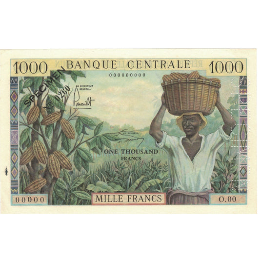 Billete de 1000 francos, Camerún