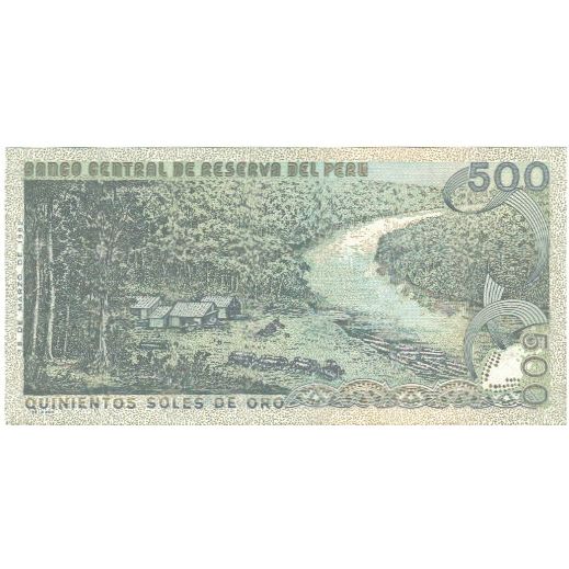 billete de banco, 
  
  Perú, 
  
  500 Soles De Oro