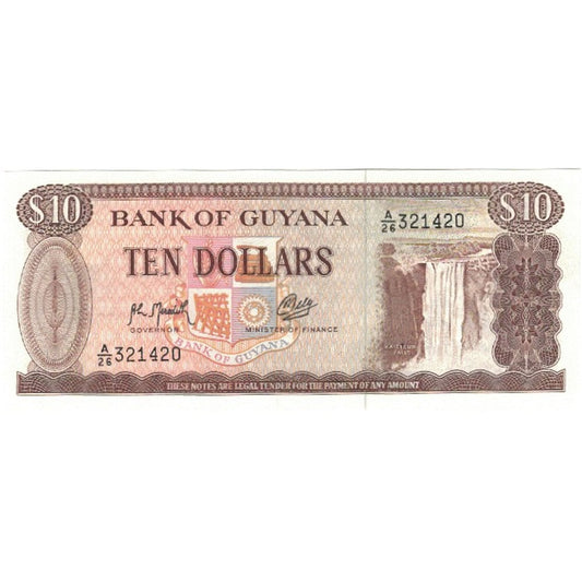 Billete de 10 dólares de Guyana