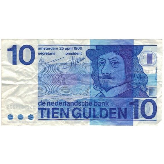 billete de banco, 
  
  Países Bajos, 
  
  10 florines