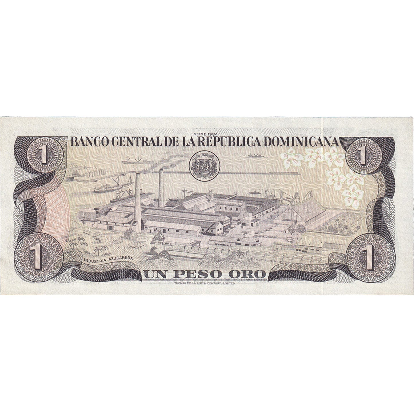 billete de banco, 
  
  República Dominicana, 
  
  1 peso oro