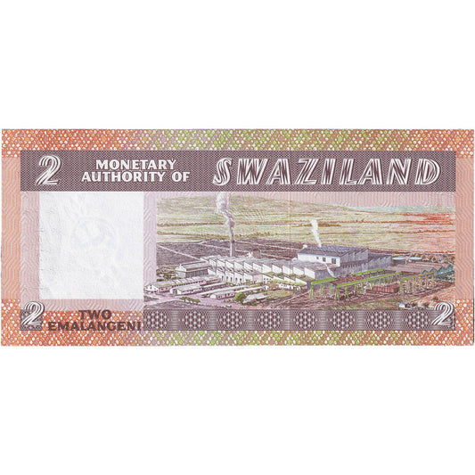 billete de banco, 
  
  Suazilandia, 
  
  2 emalangeni