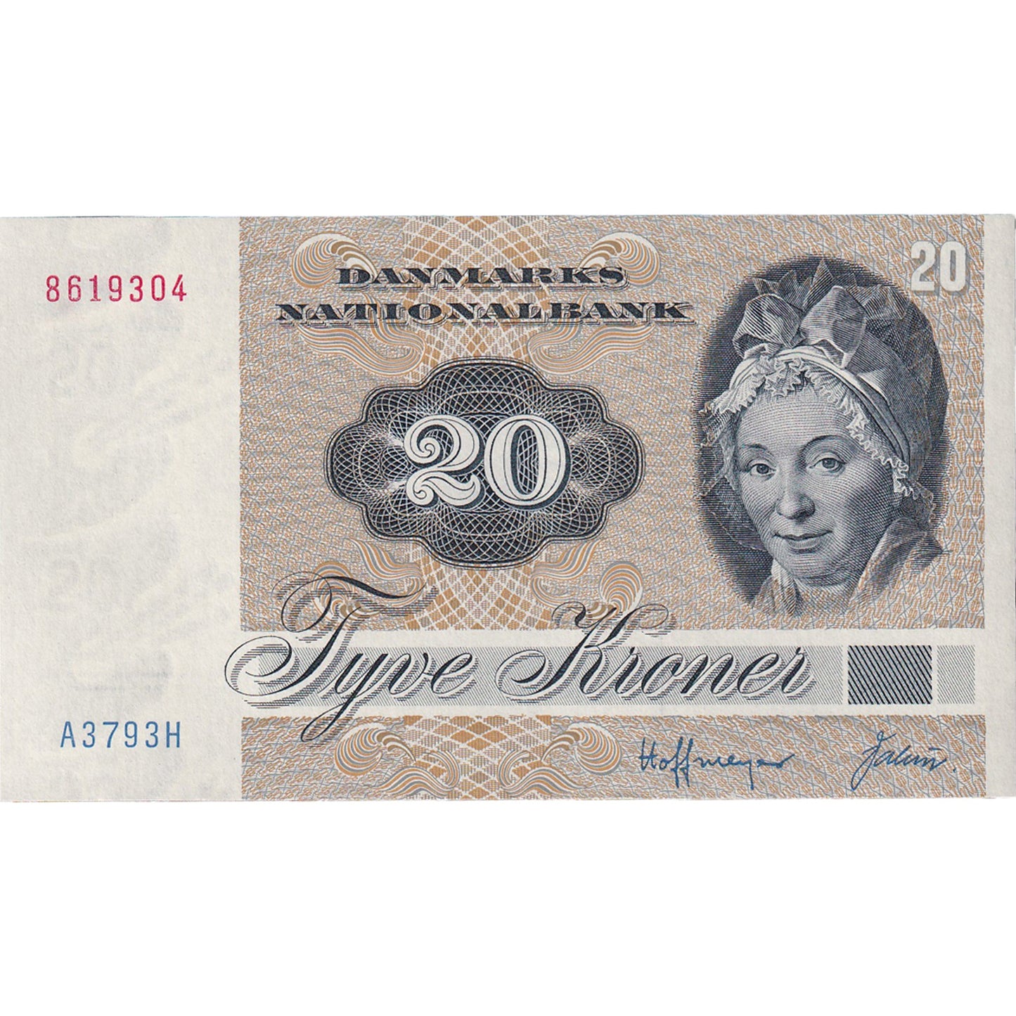 billete de banco, 
  
  Dinamarca, 
  
  20 coronas