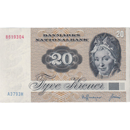 billete de banco, 
  
  Dinamarca, 
  
  20 coronas