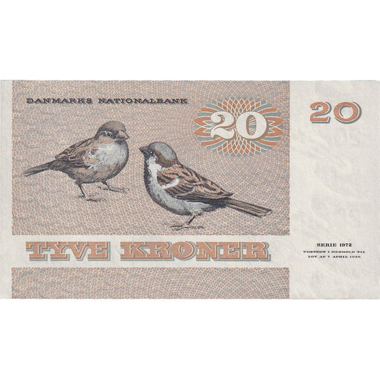 billete de banco, 
  
  Dinamarca, 
  
  20 coronas