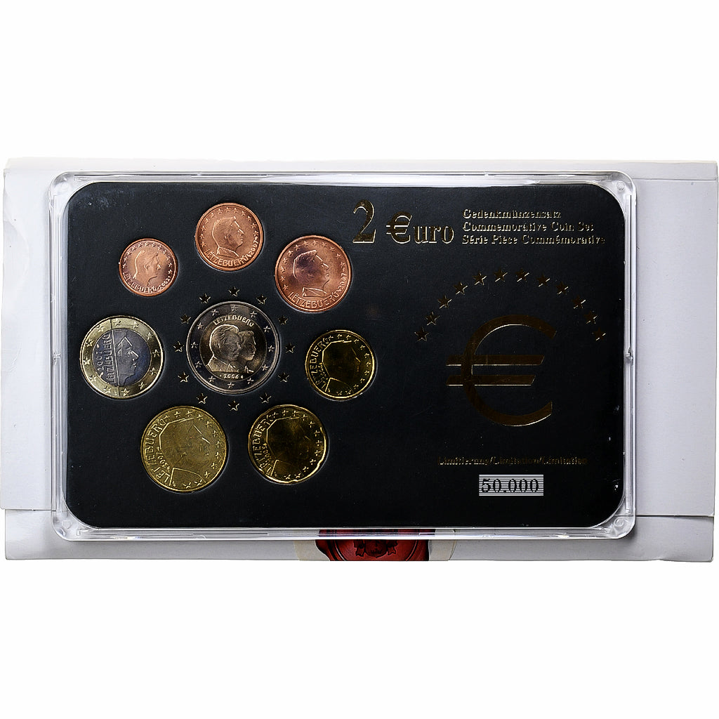 Luxemburgo, 
  
  Conjunto 1 ct. - 2 euros, 
  
  2002 a 2007
