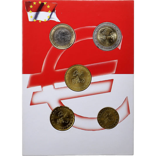 Mónaco, 
  
  Cofre 10 c. - 2 euros, 
  
  serie FDC