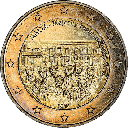 Malta, 
  
  2 euros, 
  
  Representación mayoritaria