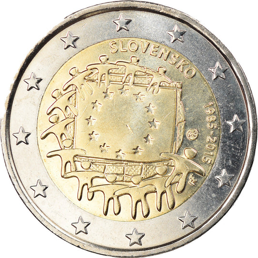 Eslovaquia, 
  
  2 euros, 
  
  Drapeau europeo