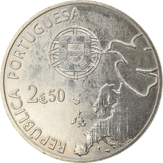 Portugal, 
  
  2-1/2 euros, 
  
  70 años de paz en Europa