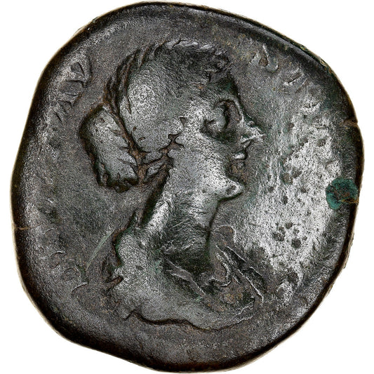 Acuñar, 
  
  Diva Faustina II, 
  
  Sestercio