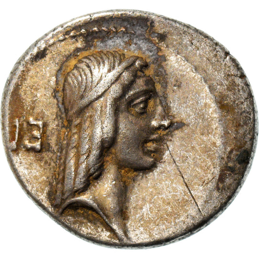 Acuñar, 
  
  Calpurnio Pisón Frugi, 
  
  Denario